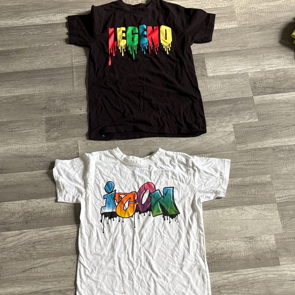 Iconic Drip Graphic Kids T-Shirts - Black and White